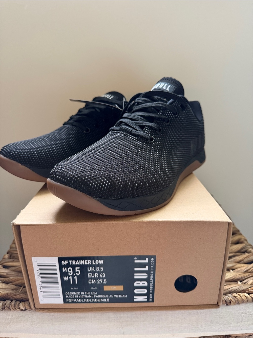 NOBULL Men’s Trainer Low Sneakers - Black with Gum Sole
